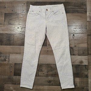 Gap Legging Jeans Women 29R Mid-Rise Jegging Polka Dot Light Wash White Denim